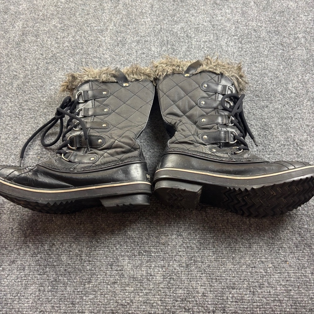 SOREL Women’s Waterproof Tofino II Rubber Snow Boots Black w/Fur size: 7 - Picture 3 of 9